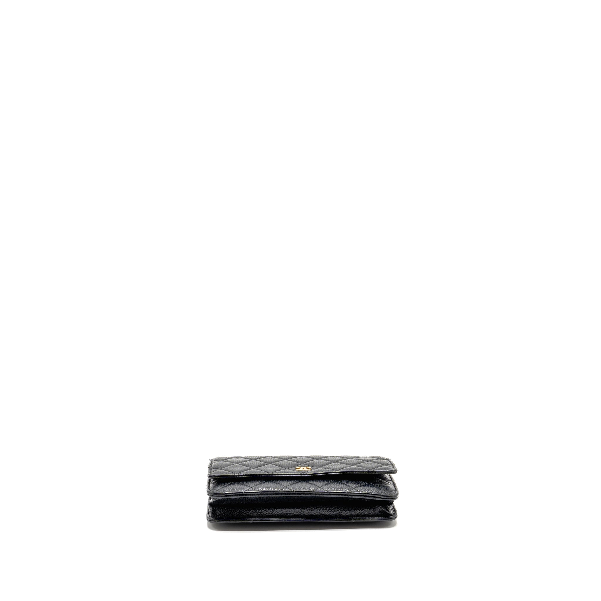 CHANEL CLASSIC WALLET ON CHAIN CAVIAR BLACK GHW