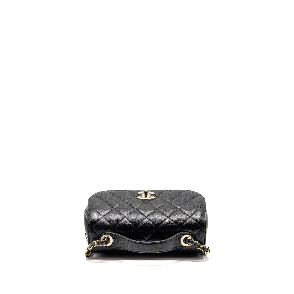 CHANEL MEDIUM BUSINESS AFFINITY CAVIAR BLACK LGHW (MICROCHIP)
