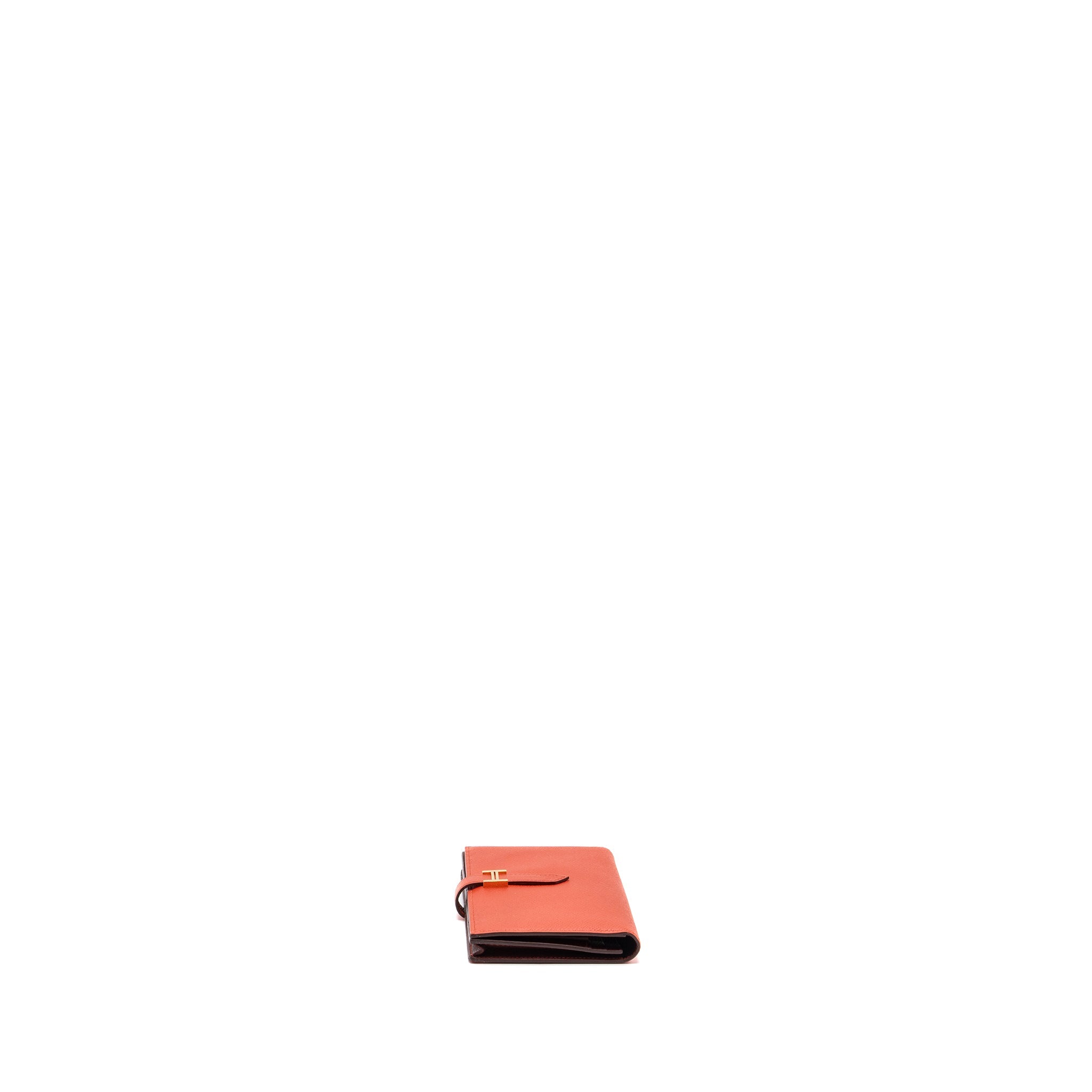 HERMES BEARN LONG WALLET EPSOM CAPUCINE/ ROUGE H GHW