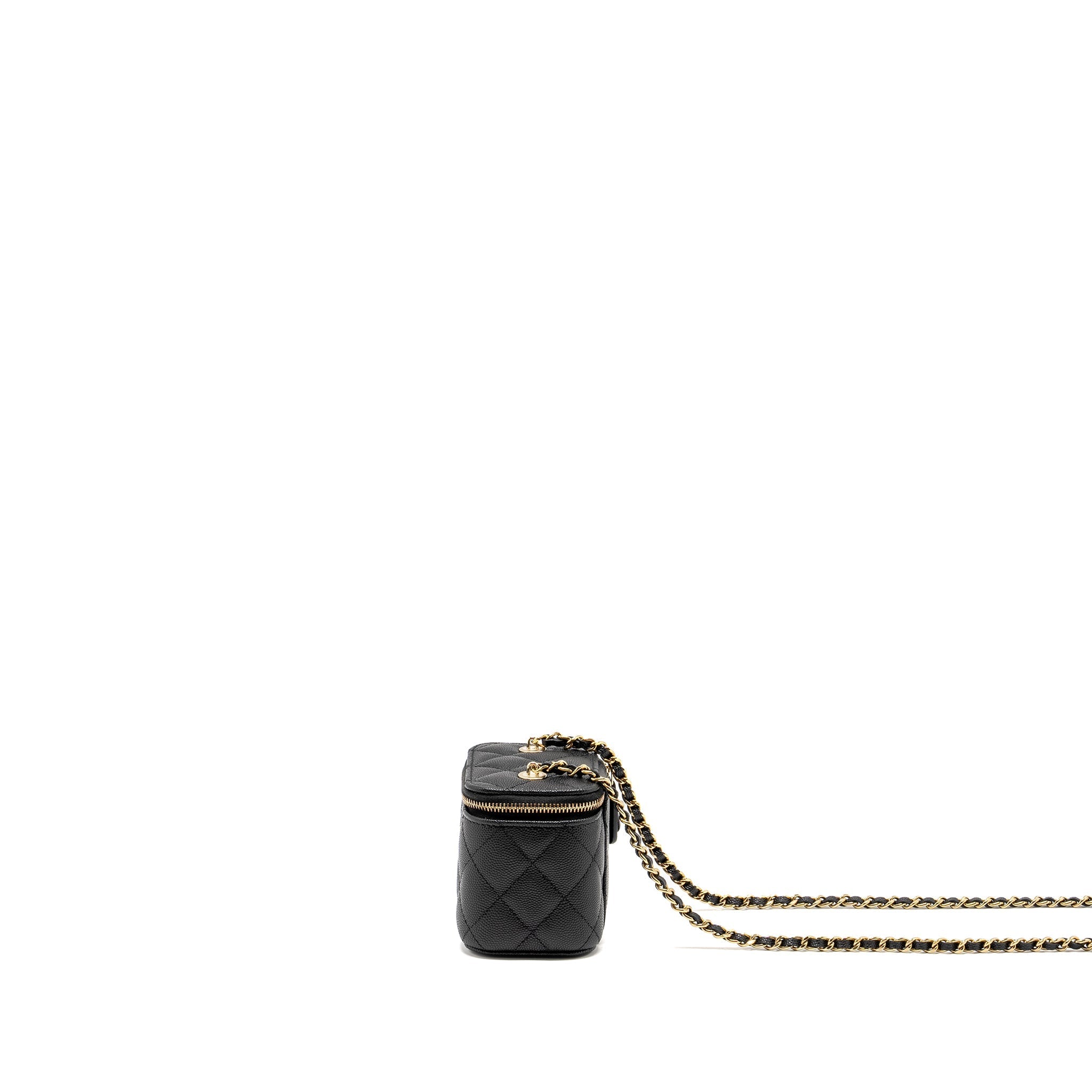 CHANEL MINI VANITY WITH CHAIN CAVIAR BLACK LGHW (MICROCHIP)