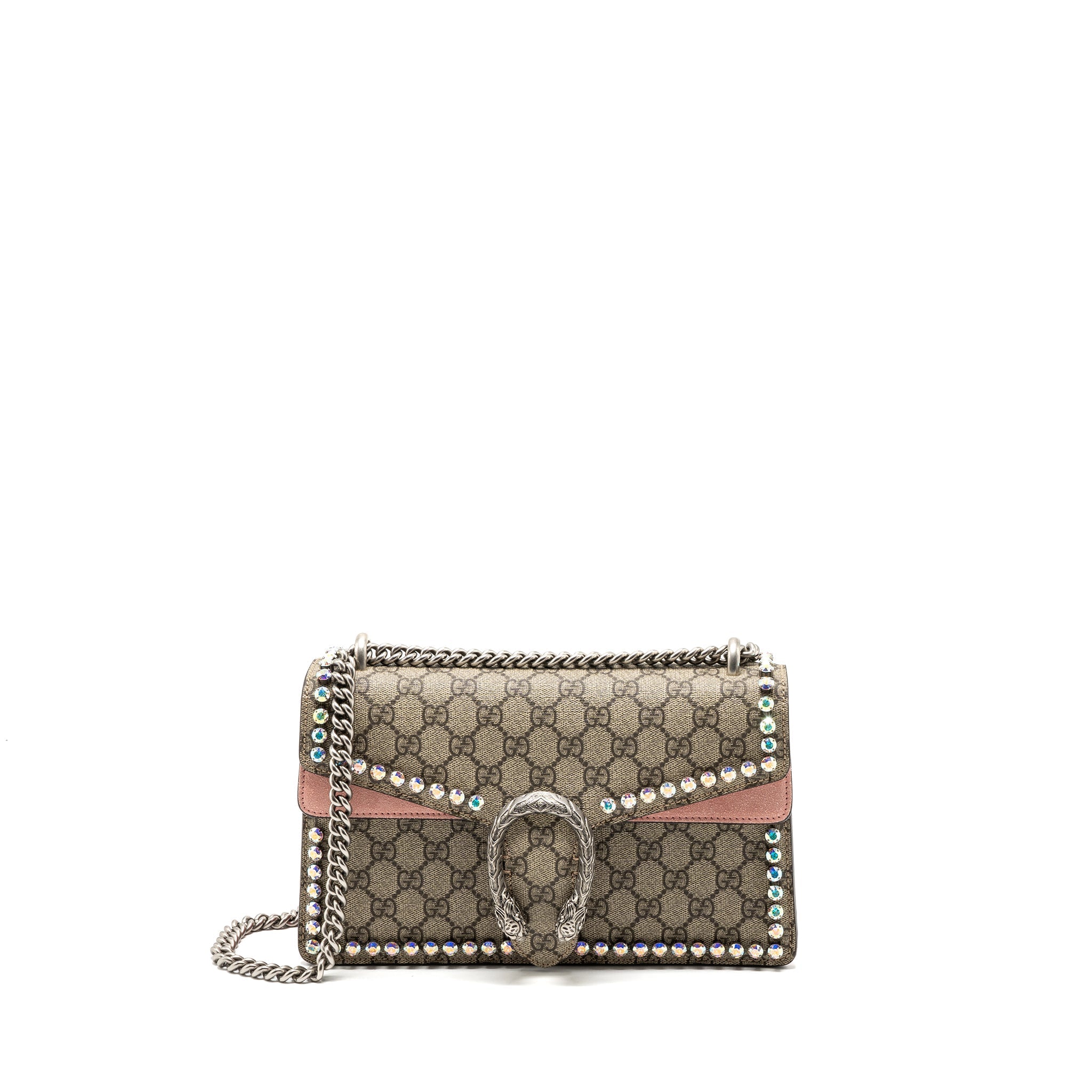 GUCCI DIONYSUS SHOULDER BAG GG SUPREME CANVAS/SUEDE PINK/BROWN LIMITED EDITION SHW