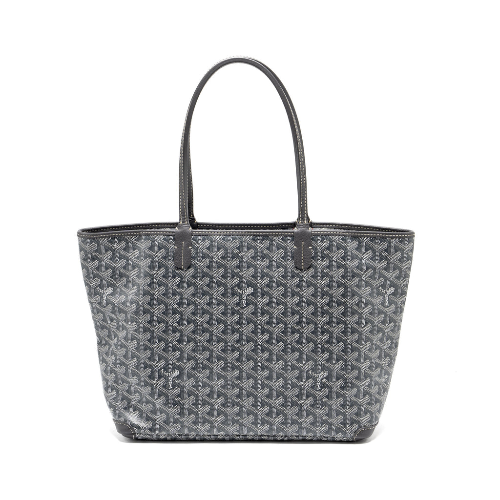 GOYARD ARTOIS TOTE BAG GOYARDLINE CANVAS / CALFSKIN GREY SHW