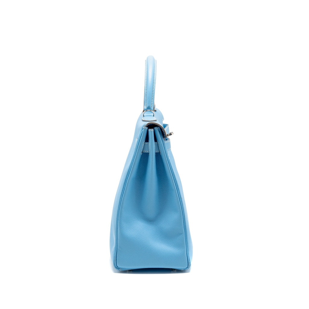 HERMES KELLY 35 EPSOM 7N BLUE CELESTE SHW