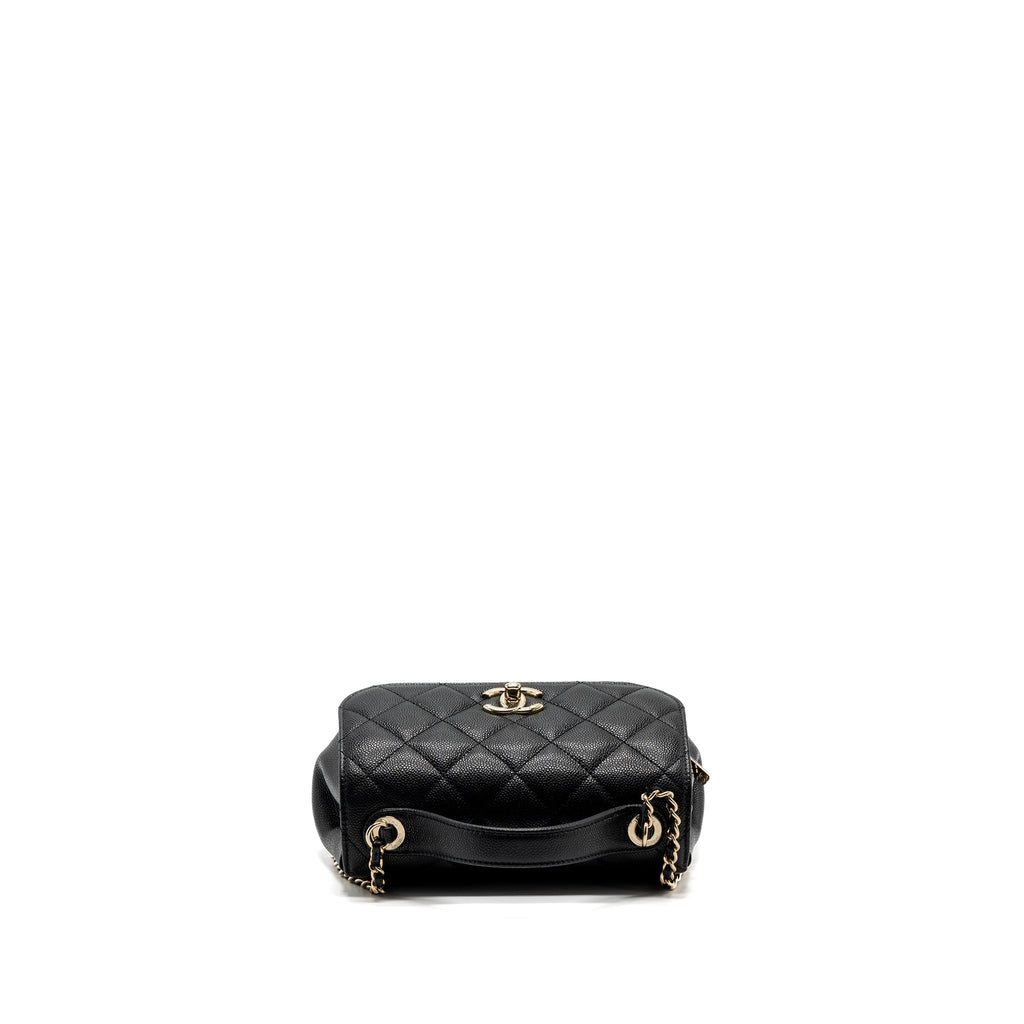 CHANEL SMALL BUSINESS AFFINITY CAVIAR BLACK LGHW (MICROCHIP)