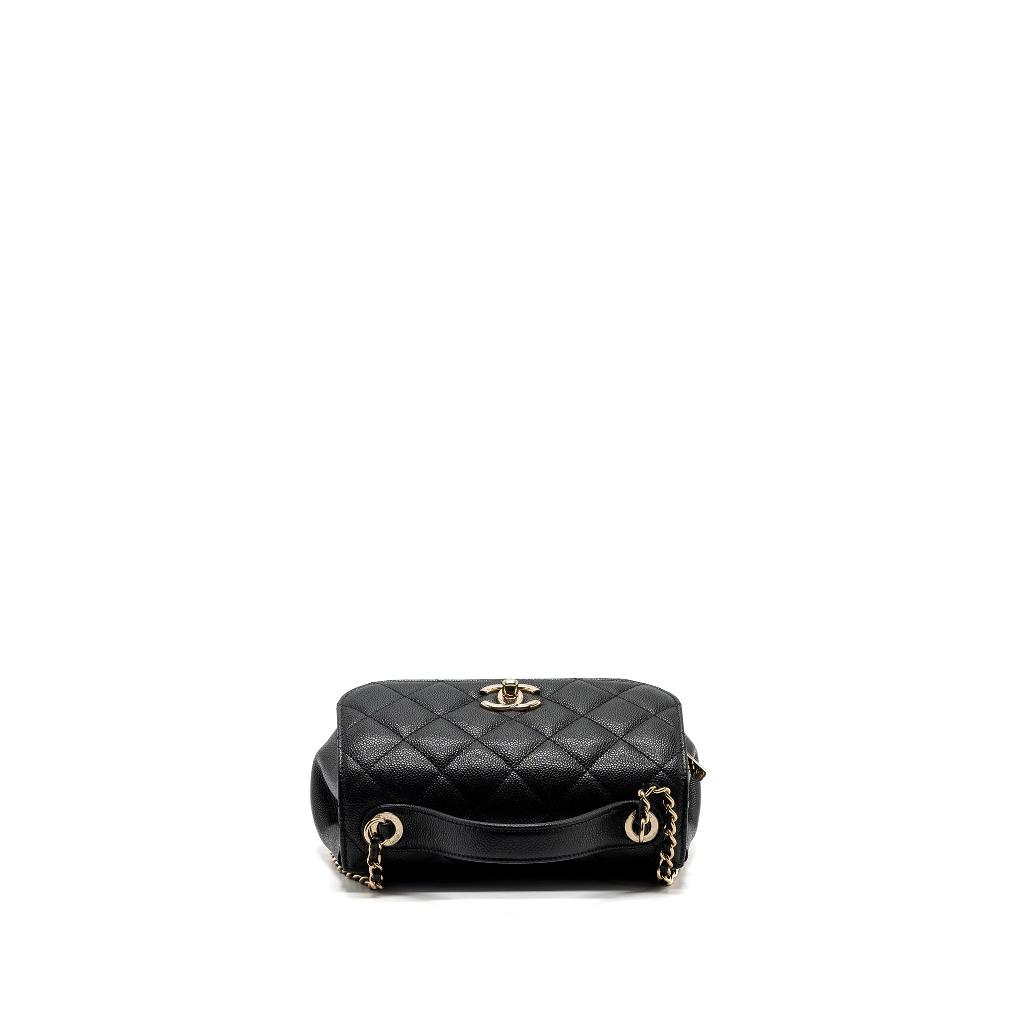 CHANEL SMALL BUSINESS AFFINITY CAVIAR BLACK LGHW (MICROCHIP)