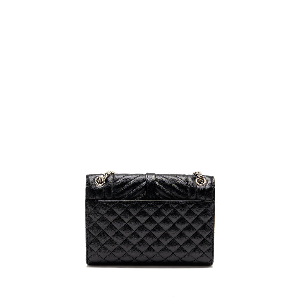 SAINT LAURENT/YSL MEDIUM ENVELOP BAG GRAINED CALFSKIN BLACK SHW
