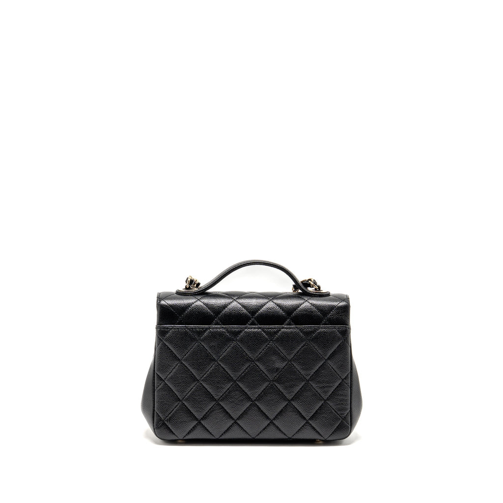 CHANEL MEDIUM BUSINESS AFFINITY CAVIAR BLACK LGHW (MICROCHIP)