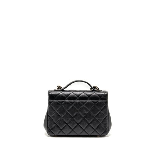 CHANEL MEDIUM BUSINESS AFFINITY CAVIAR BLACK LGHW (MICROCHIP)