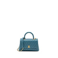 CHANEL SMALL COCO HANDLE CHEVRON CAVIAR GREEN BRUSHED GHW