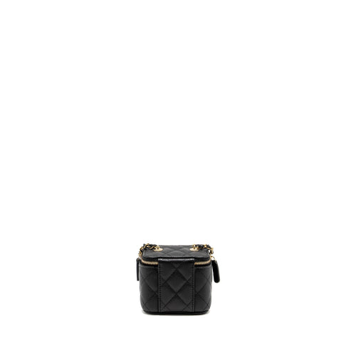 CHANEL MINI VANITY WITH CHAIN CAVIAR BLACK LGHW (MICROCHIP)
