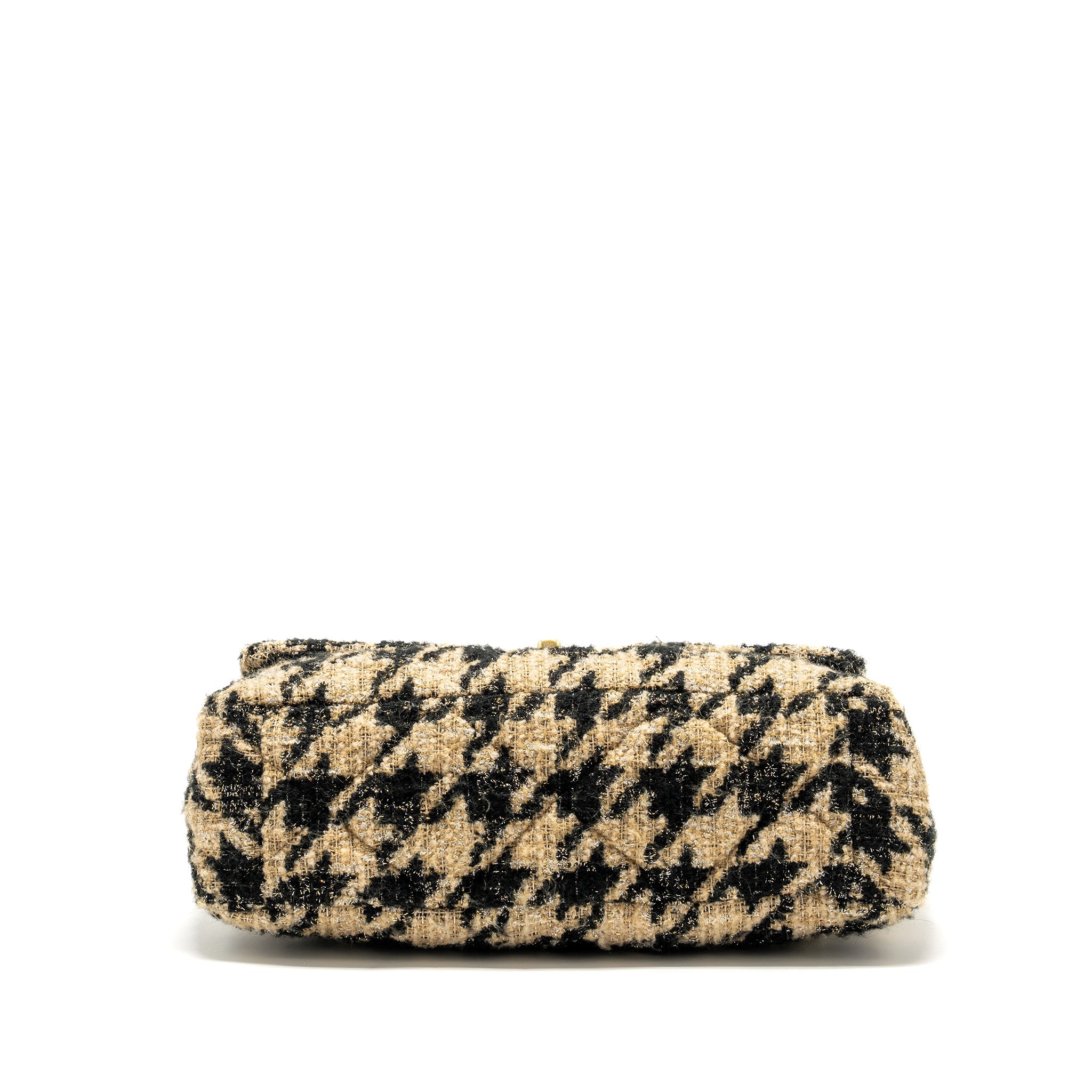 CHANEL MAXI 19 BAG TWEED BEIGE/BLACK MULTICOLOUR HARDWARE