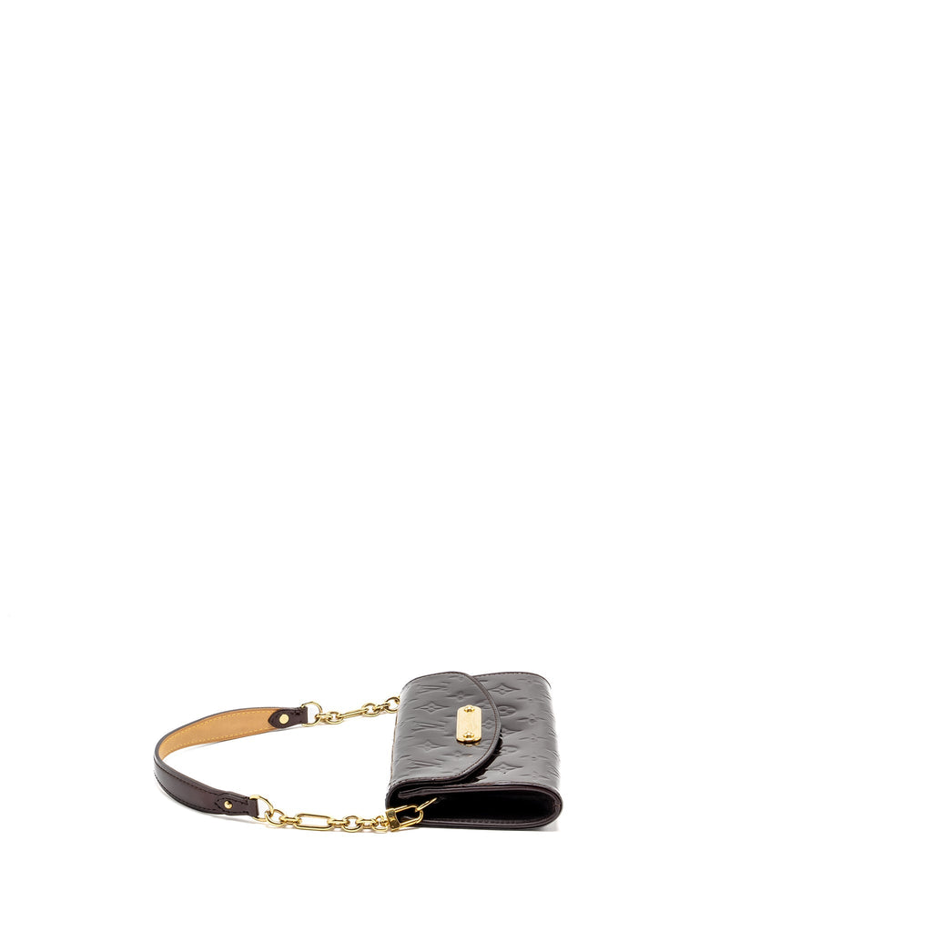 LOUIS VUITTON SUNSET BOULEVARD CLUTCH MONOGRAM VERNIS AMARANTE GHW