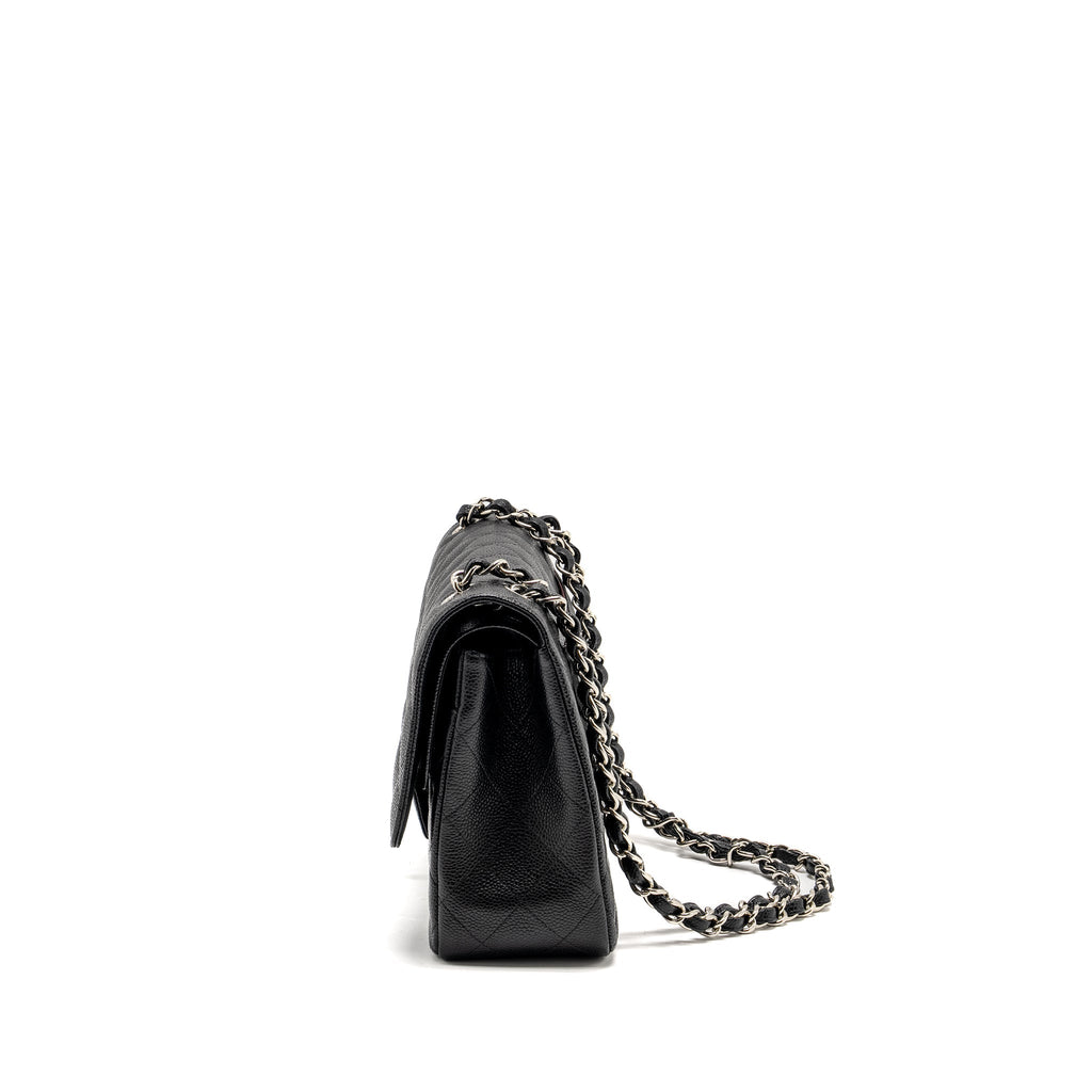 CHANEL JUMBO CLASSIC DOUBLE FLAP BAG CAVIAR BLACK SHW