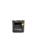 CHANEL MINI 22 BAG SHINY CALFSKIN BLACK GHW (MICROCHIP)