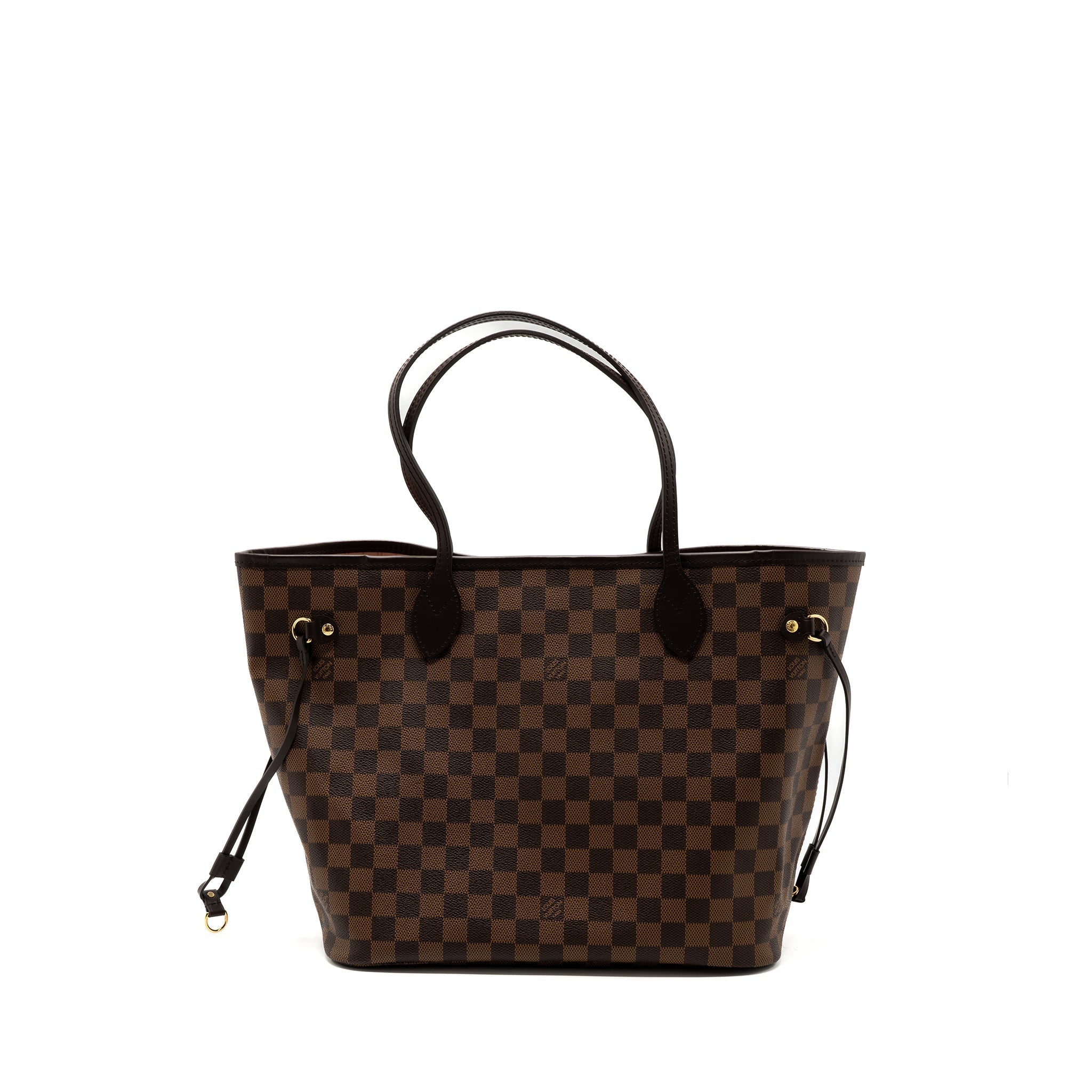 LOUIS VUITTON NEVERFULL MM MONOGRAM DAMIER EBENE CANVAS / ROSE BALLERINA GHW