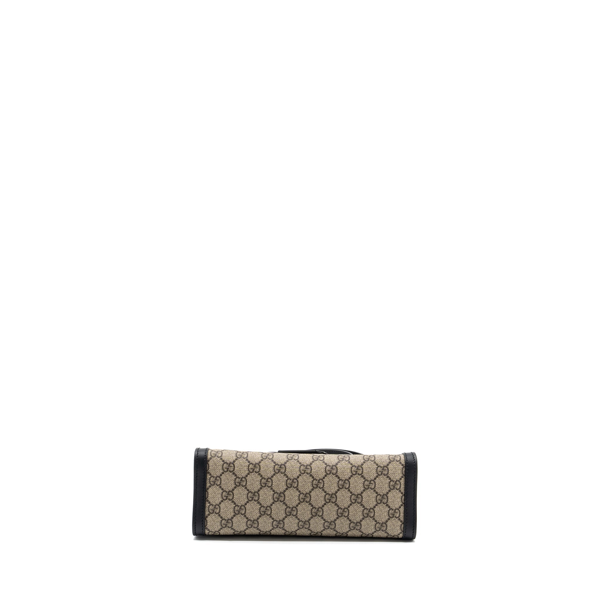 GUCCI SMALL GG PADLOCK SHOULDER BAG GG SUPREME CANVAS BLACK GHW