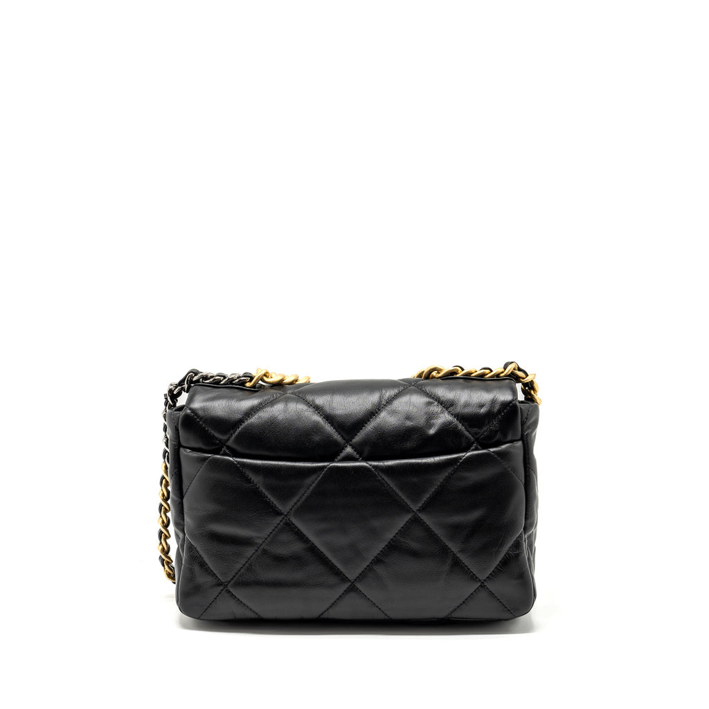 CHANEL MEDIUM 19 BAG GOATSKIN BLACK MULTICOLOUR HARDWARE
