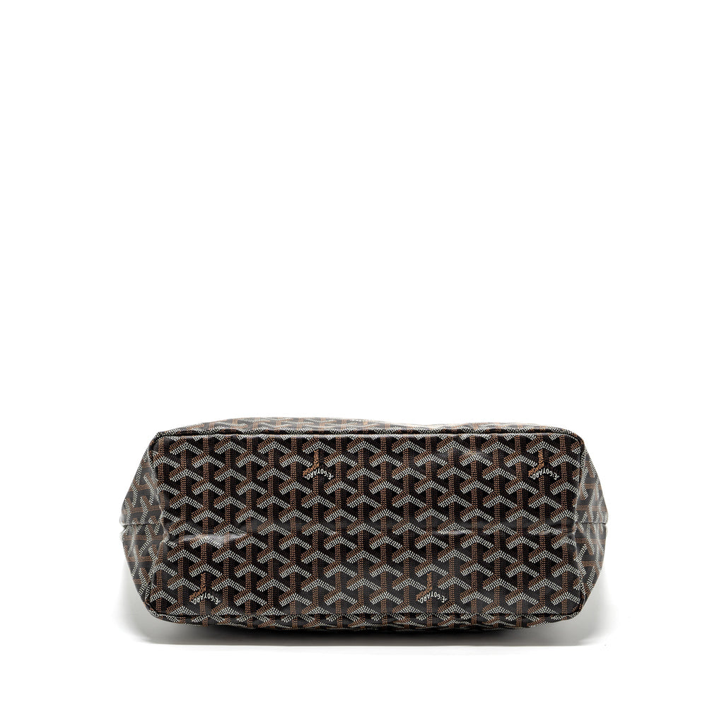 GOYARD SAINT LOUIS PM TOTE BAG GOYARDLINE CANVAS / CALFSKIN BROWN SHW