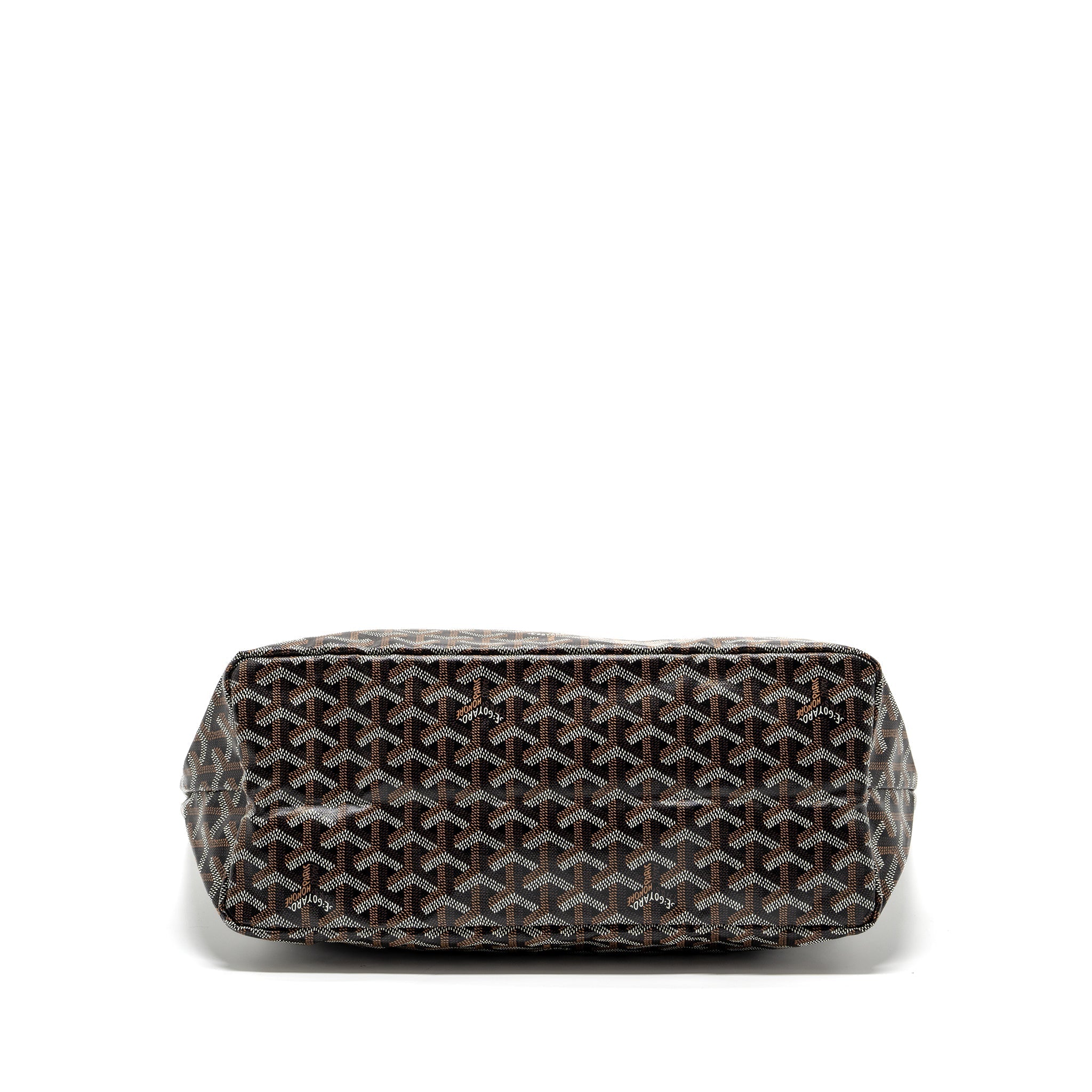GOYARD SAINT LOUIS PM TOTE BAG GOYARDLINE CANVAS / CALFSKIN BROWN SHW