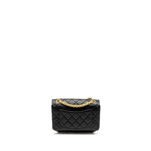 CHANEL MINI 2.55 REISSUE AGED CALFSKIN BLACK GHW (MICROCHIP)