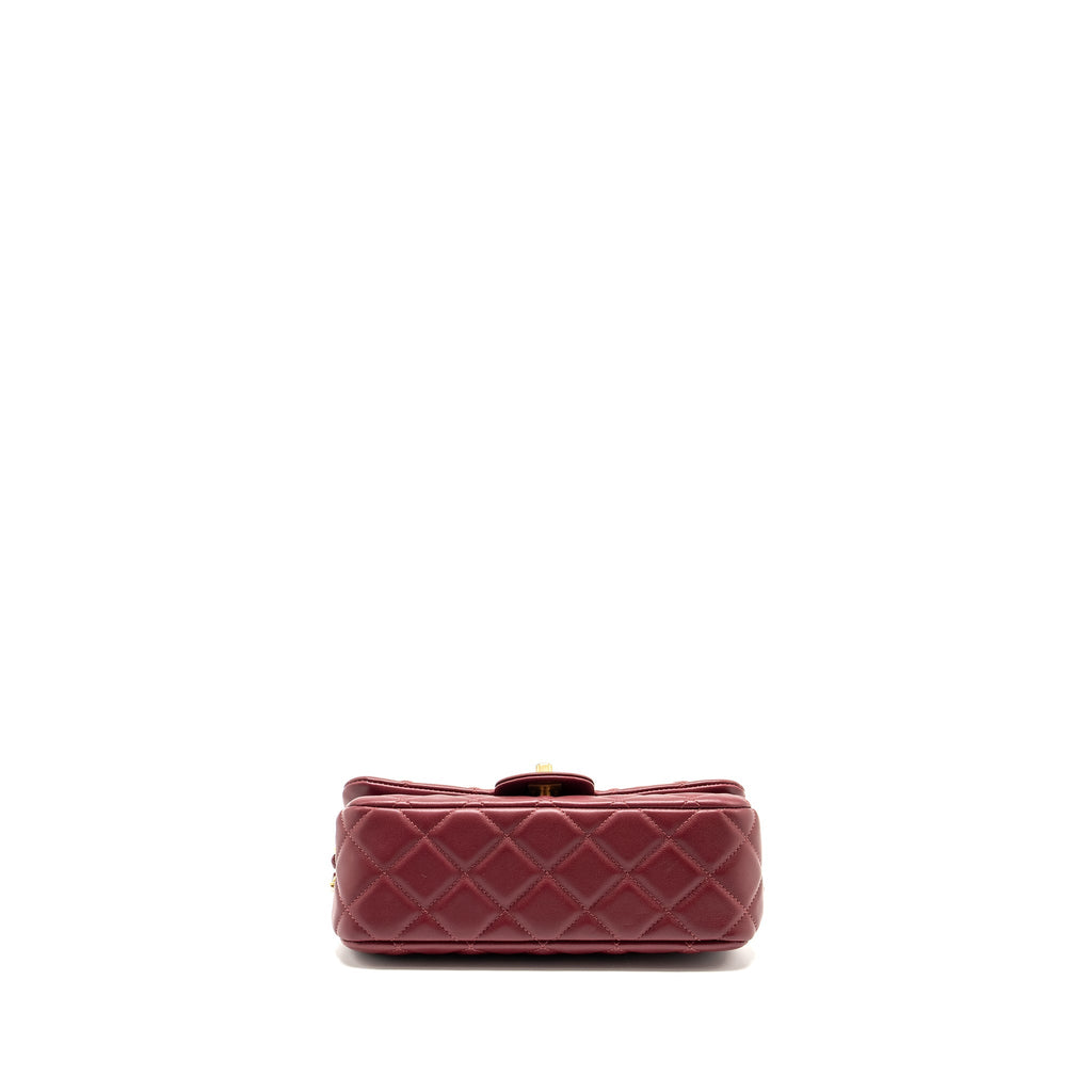 CHANEL LADY HANDLE BAG LAMBSKIN BURGUNDY GHW (MICROCHIP)