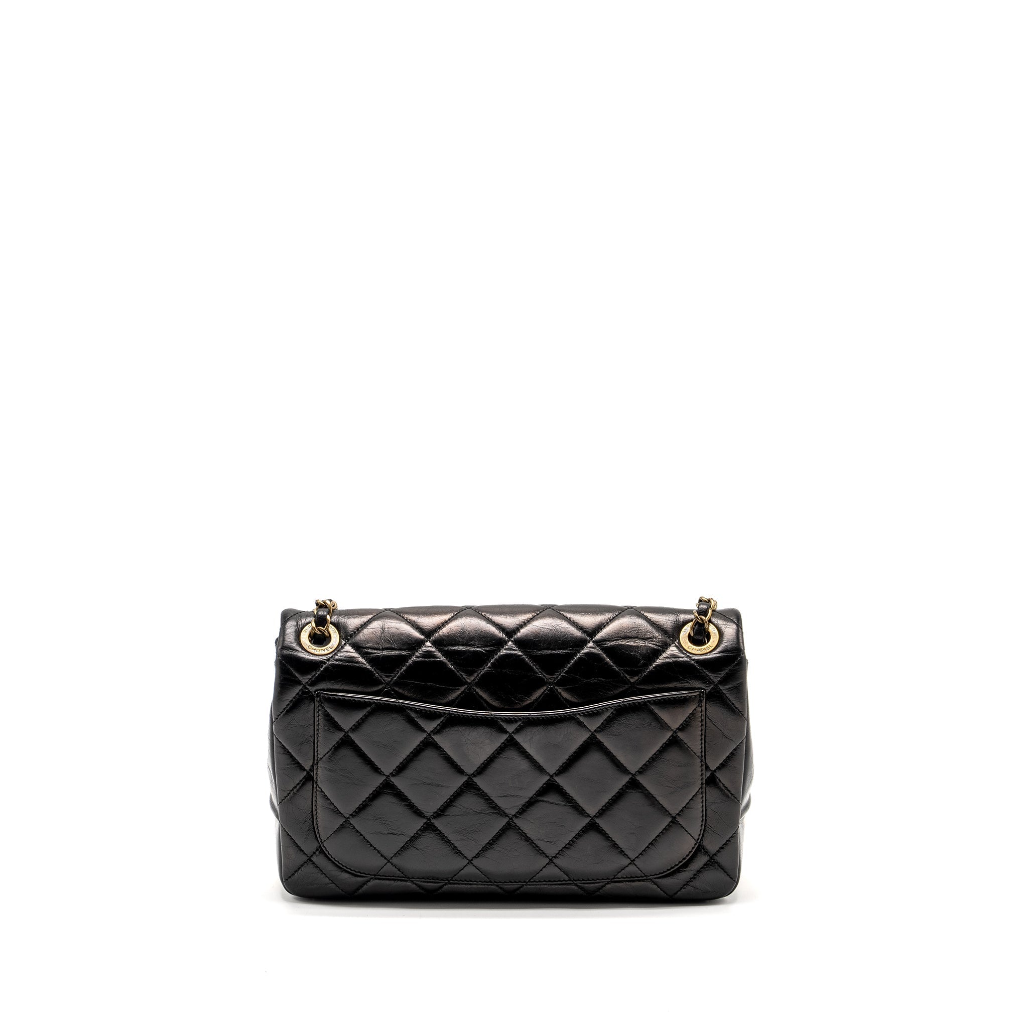 CHANEL LIMITED EDITION QUILTED FLAP BAG SHINY CALFSKIN BLACK GHW