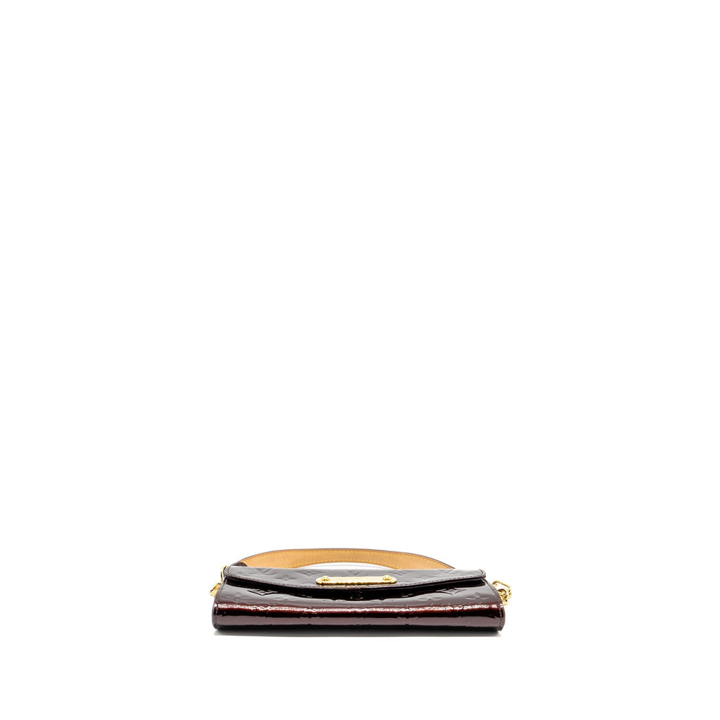 LOUIS VUITTON SUNSET BOULEVARD CLUTCH MONOGRAM VERNIS AMARANTE GHW