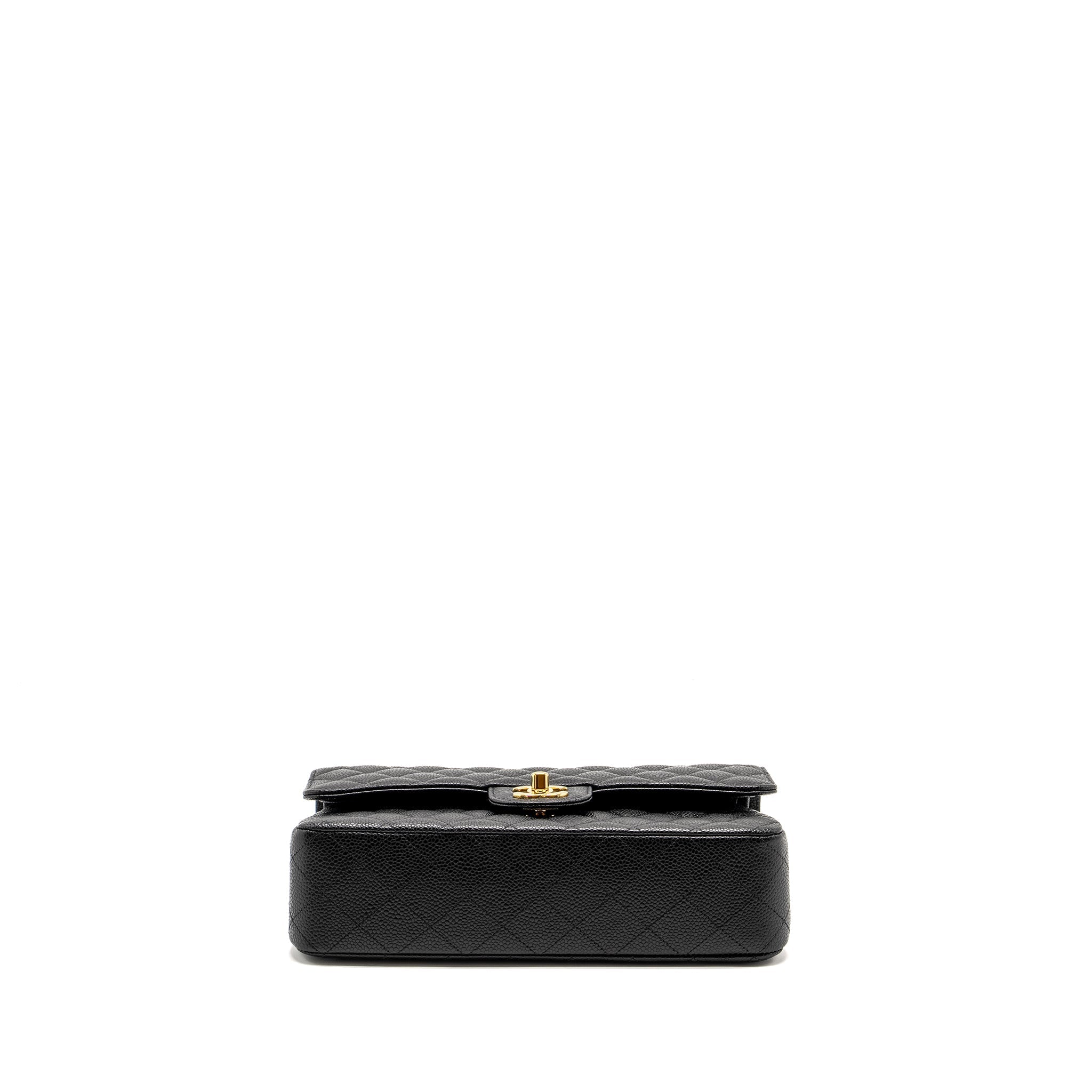 CHANEL MEDIUM CLASSIC DOUBLE FLAP BAG CAVIAR BLACK GHW (MICROCHIP)