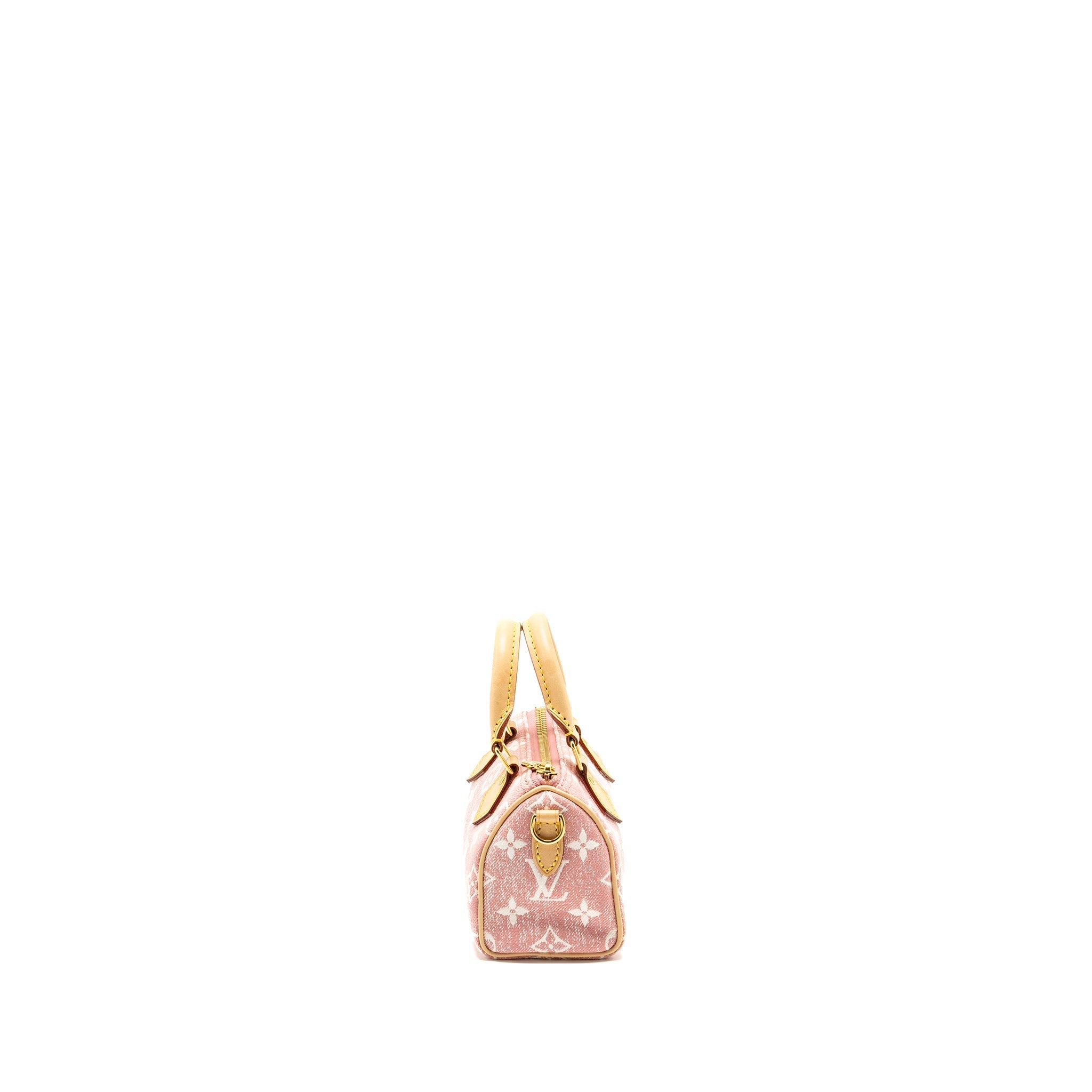 LOUIS VUITTON NANO SPEEDY MONOGRAM JACQUARD DENIM ROSE GHW