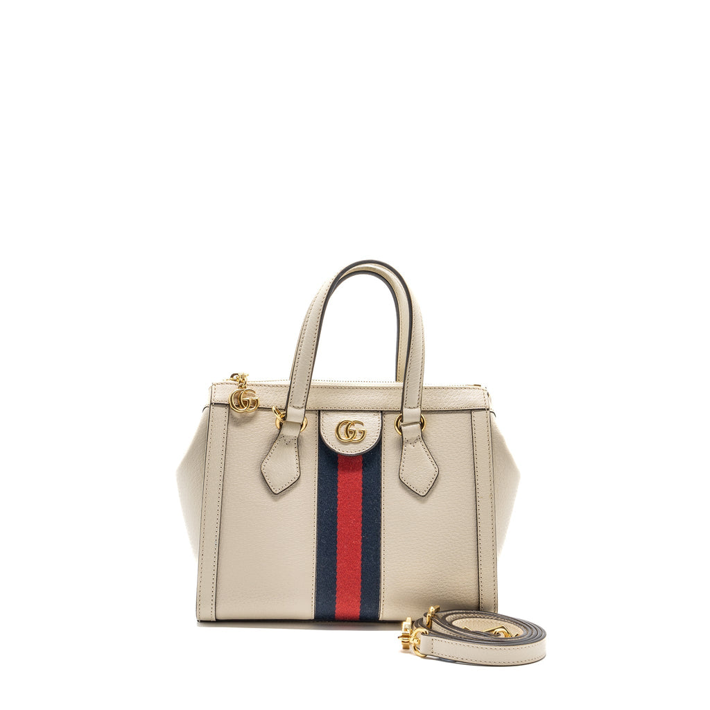 GUCCI OPHIDIA SMALL TOTE BAG CALFSKIN WHITE/ MULTICOLOUR GHW