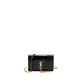 SAINT LAURENT/YSL KATE TASSEL CROC-EMBOSSED CALFSKIN BLACK GHW
