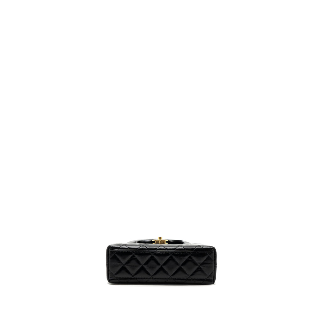 CHANEL 23K MINI SHOPPING BAG CALFSKIN BLACK GHW (MICROCHIP)