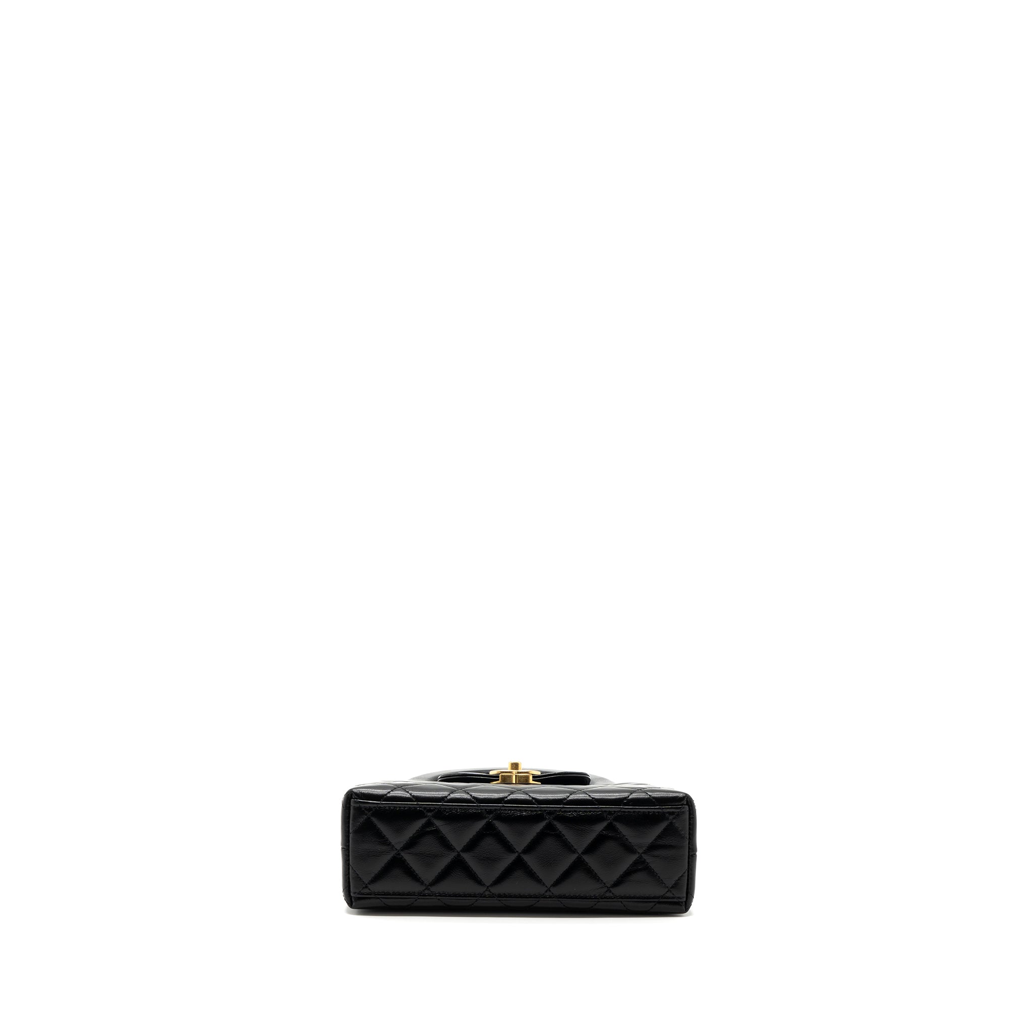 CHANEL 23K MINI SHOPPING BAG CALFSKIN BLACK GHW (MICROCHIP)