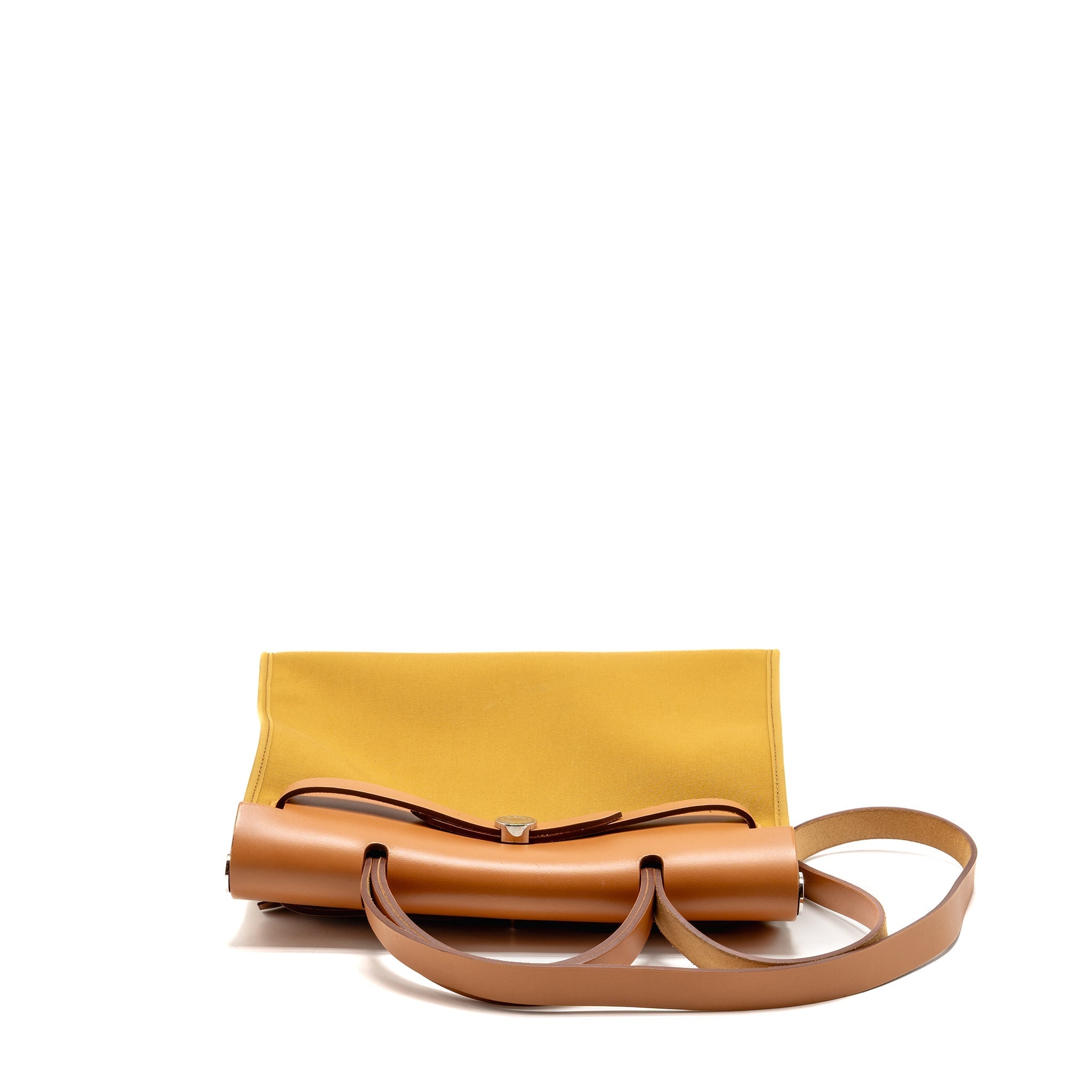 HERMES HERBAG 31 ZIP BAG CANVAS/HUNTER LEATHER SESAME/NATUREL SABLE SHW