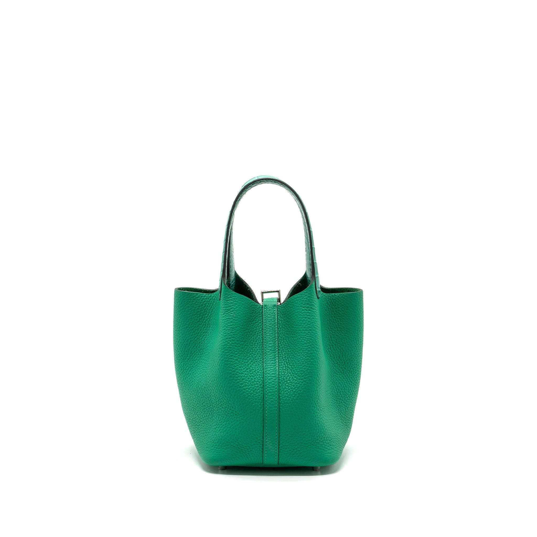 HERMES PICOTIN 18 LOCK BAG CLEMENCE /ALLIGATOR TOUCH MENTHE/VERT JADE SHW