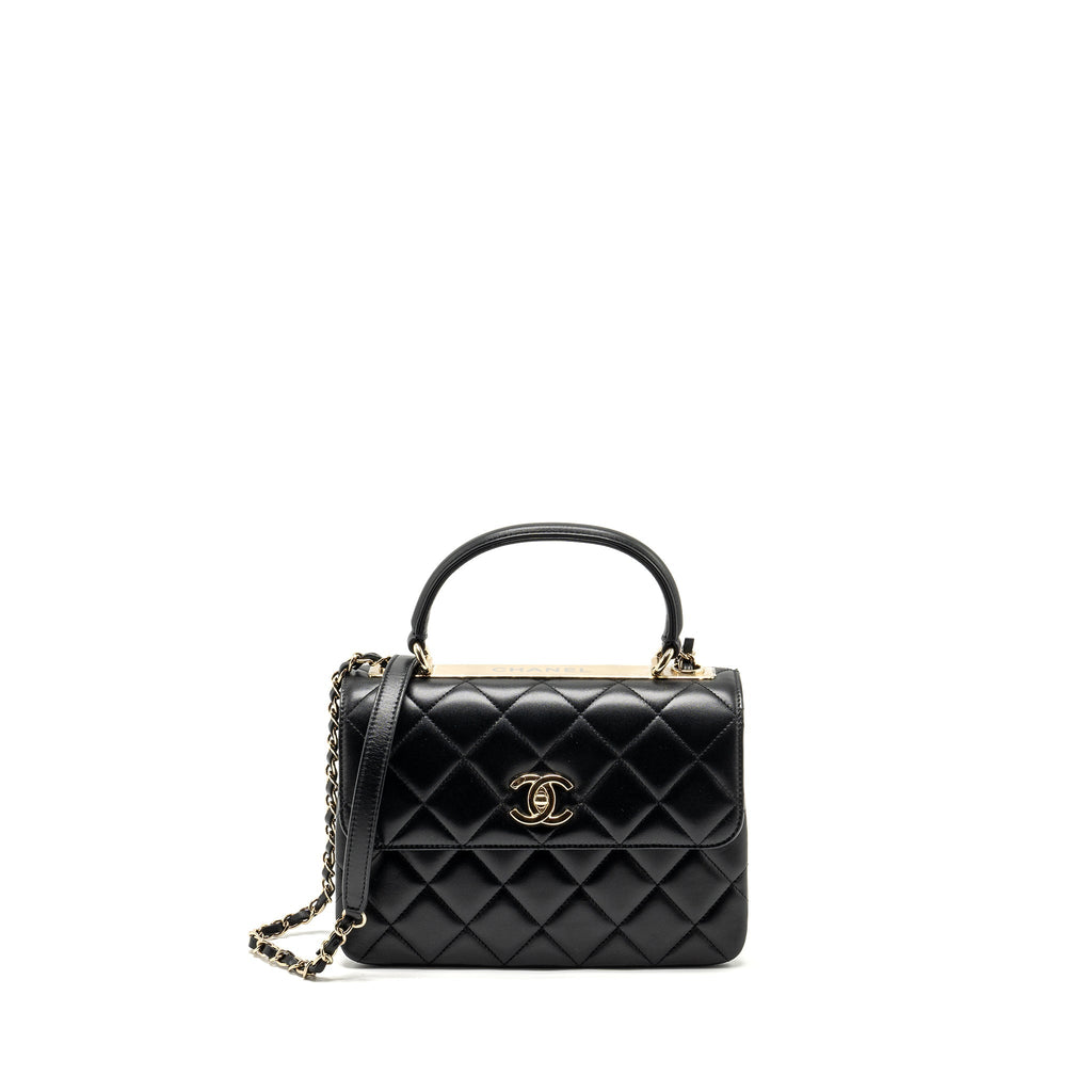 CHANEL SMALL TRENDY CC FLAP BAG LAMBSKIN BLACK LGHW (MICROCHIP)