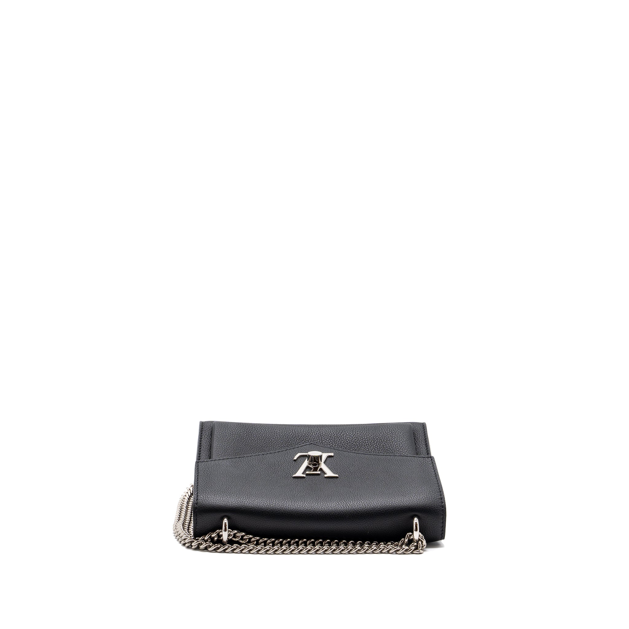 LOUIS VUITTON MYLOCKME SATCHEL CHAIN BAG CALFSKIN BLACK SHW