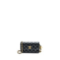 CHANEL MINI FLAP BAG WITH ADJUSTABLE CHAINS CAVIAR BLACK GHW(MICROCHIP)