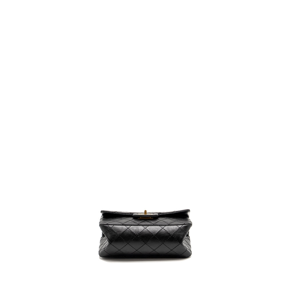 CHANEL MINI 2.55 REISSUE AGED CALFSKIN BLACK GHW (MICROCHIP)