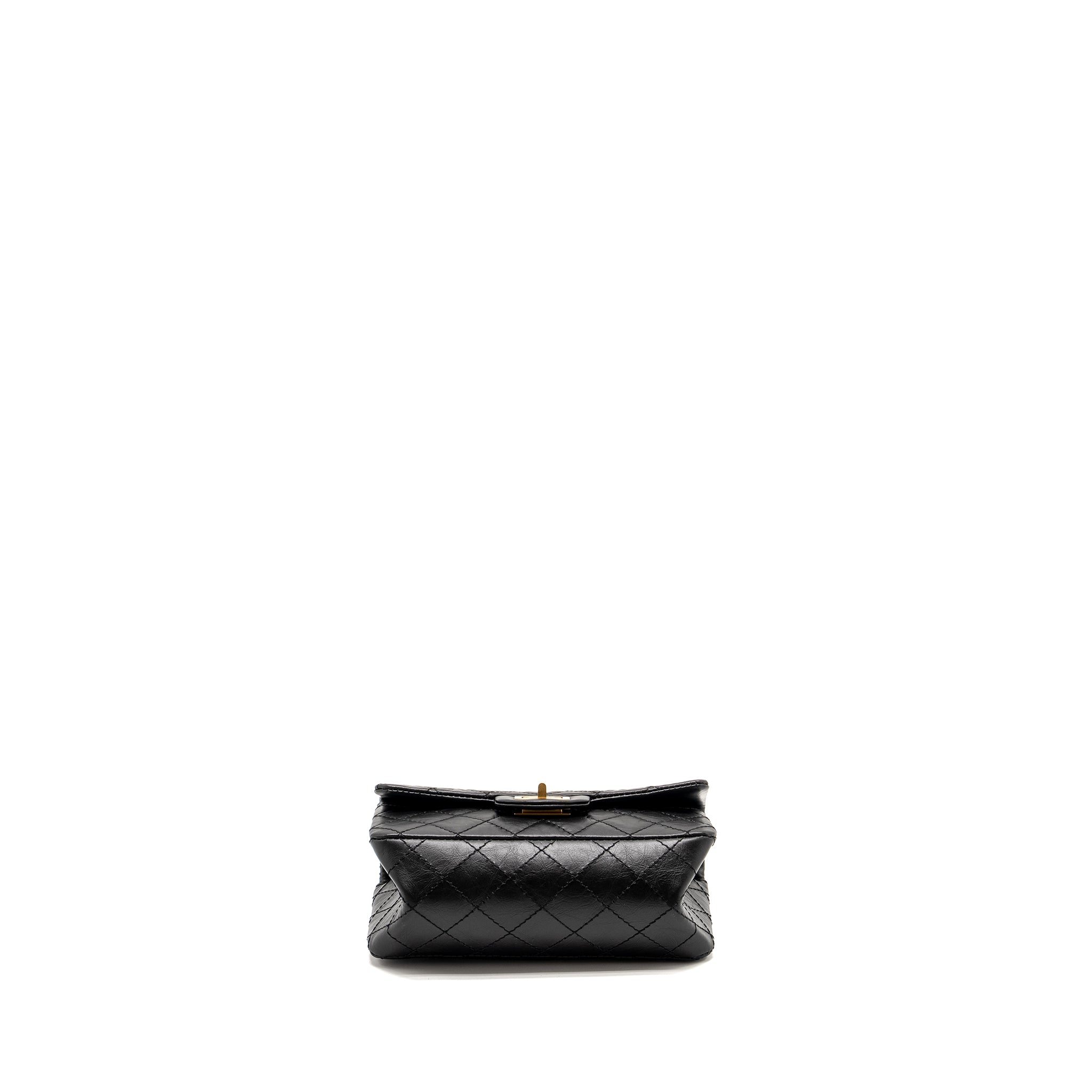 CHANEL MINI 2.55 REISSUE AGED CALFSKIN BLACK GHW (MICROCHIP)