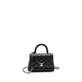 CHANEL MINI COCO HANDLE CAVIAR BLACK LGHW (MICROCHIP)