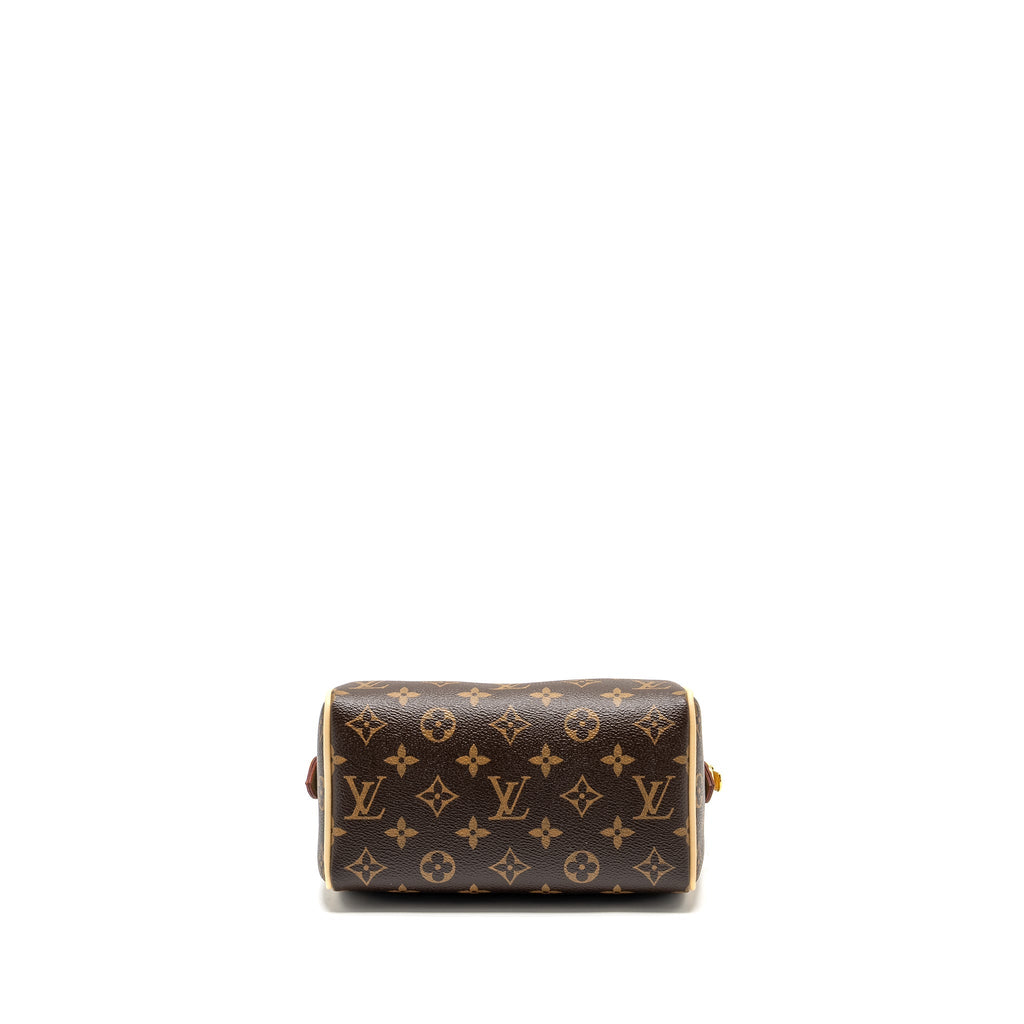 LOUIS VUITTON SPEEDY BANDOULIERE 20 MONOGRAM CANVAS BLACK STRAP GHW