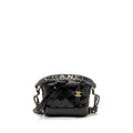 CHANEL SMALL GABRIELLE HOBO BAG WITH TOP HANDLE CALFSKIN BLACK MULTICOLOUR HARDWARE