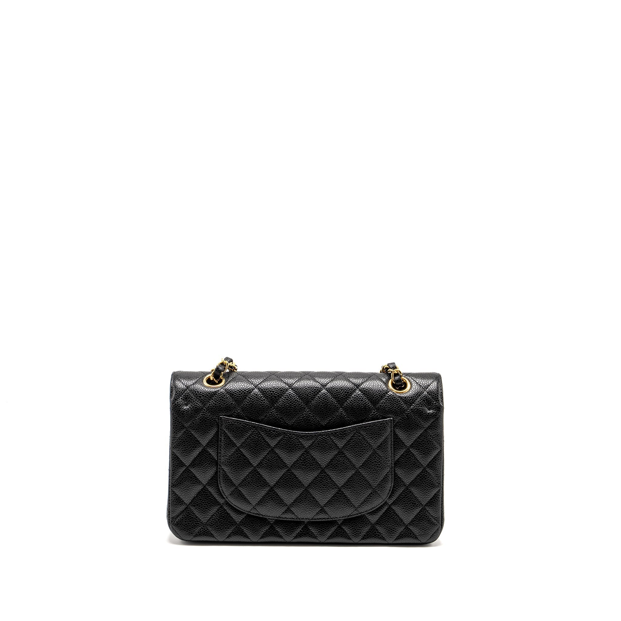 CHANEL MEDIUM CLASSIC DOUBLE FLAP BAG CAVIAR BLACK GHW (MICROCHIP)