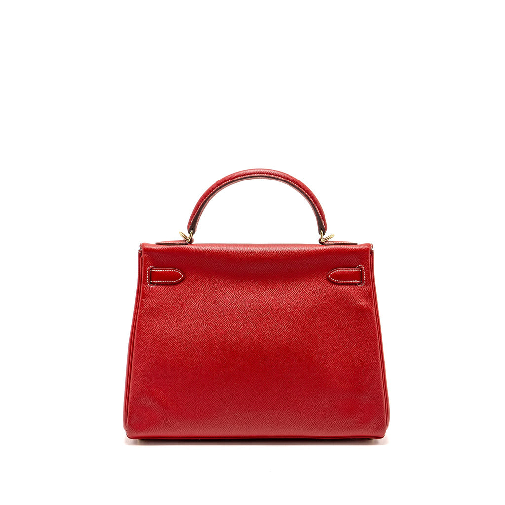 HERMES KELLY 32 EPSOM Q5 ROUGE CASAQUE / 1P COLVERT LGHW SQUARE P