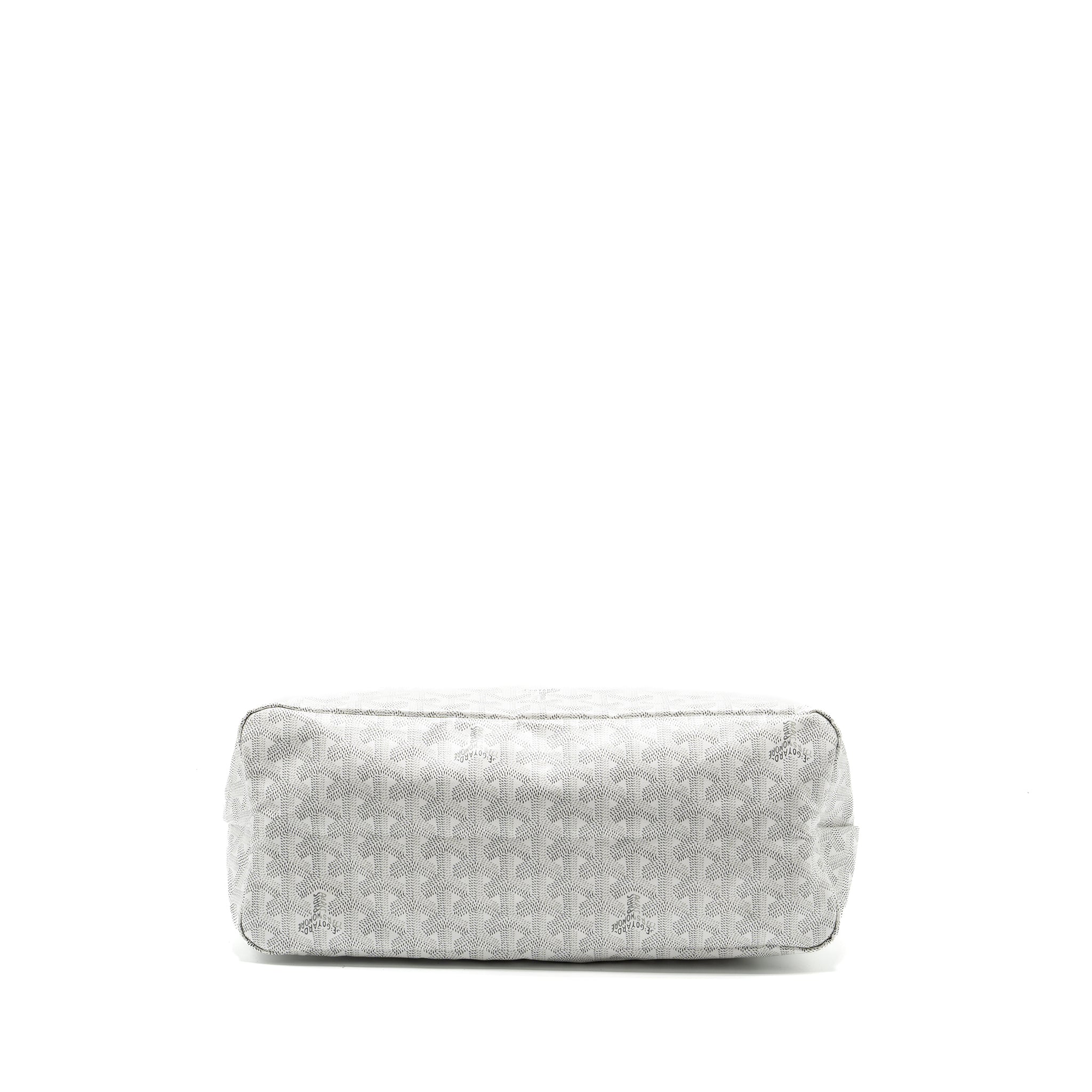 GOYARD BOHEME HOBO BAG GOYARDLINE CANVAS/CALFSKIN WHITE SHW