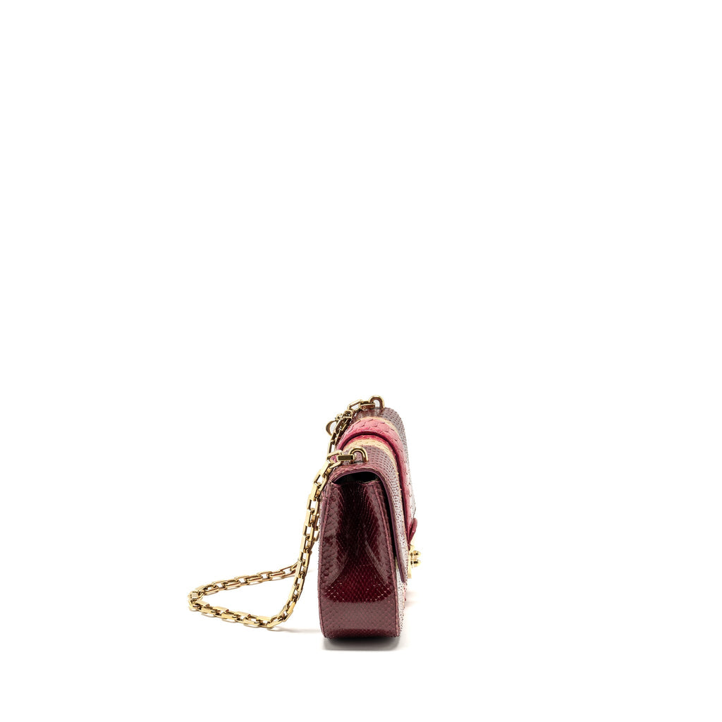 DIOR MISS DIOR MEDIUM FLAP BAG PYTHON MULTICOLOUR GHW