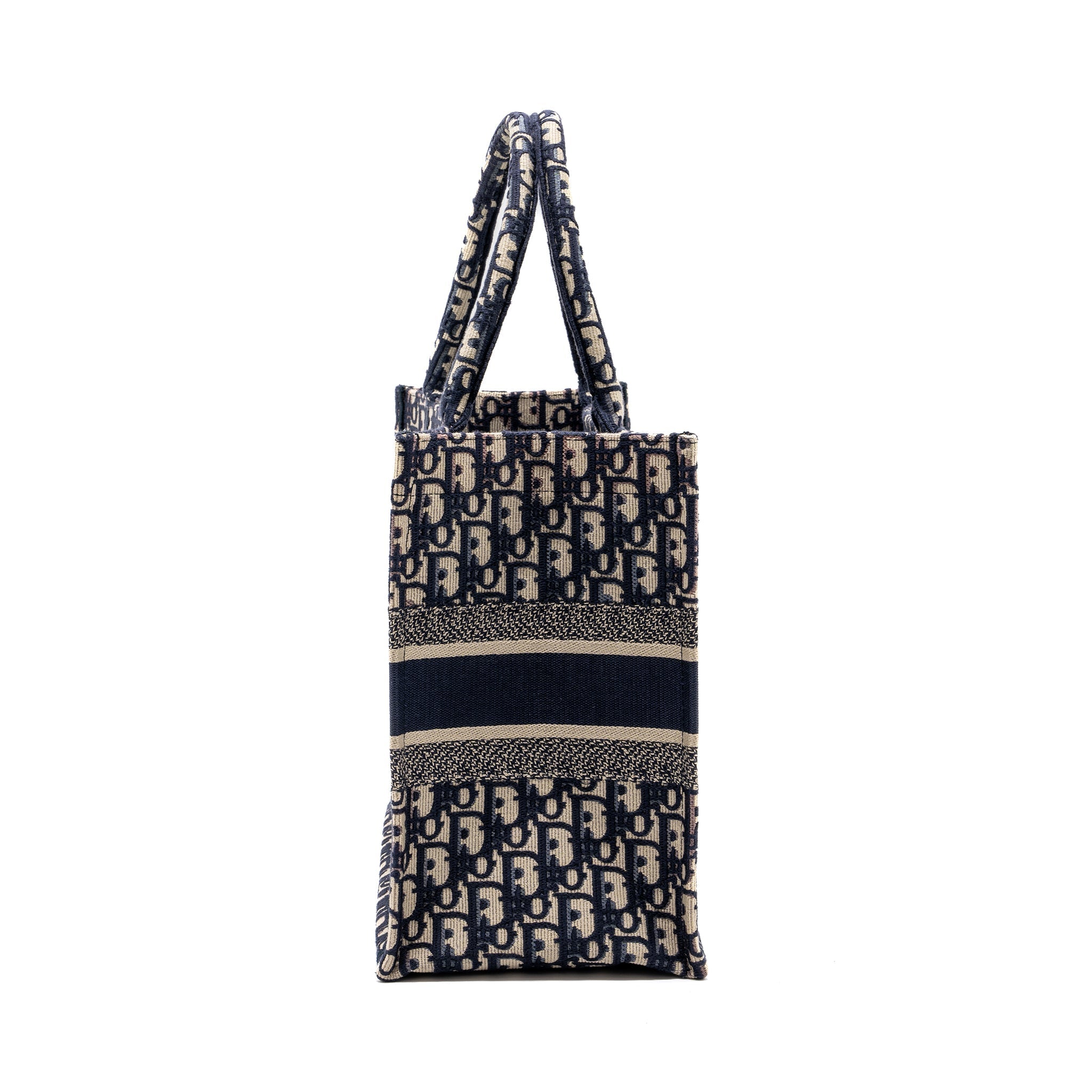 DIOR MEDIUM BOOK TOTE BLUE DIOR OBLIQUE EMBROIDERY