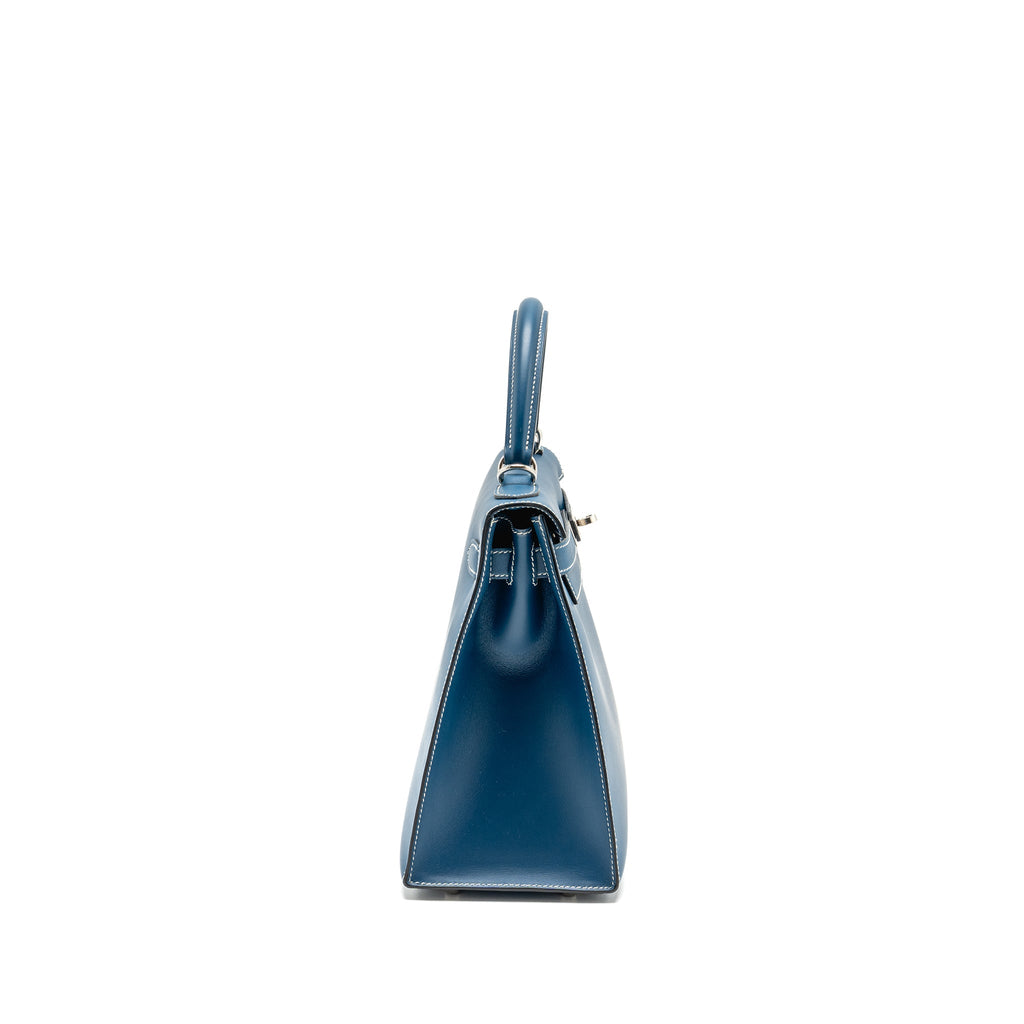 HERMES KELLY 28 CALFSKIN BLUE SHW SQUARE H