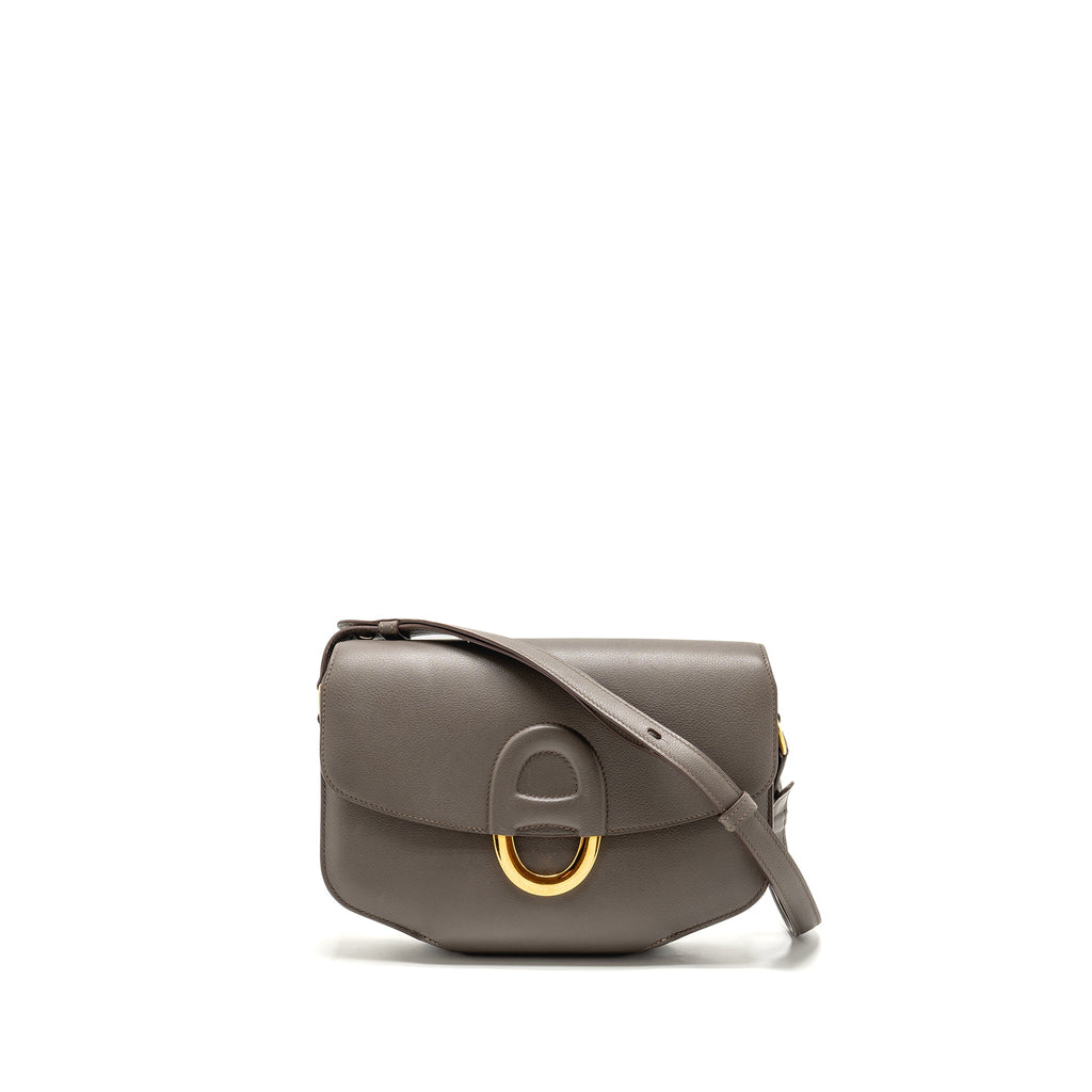 HERMES CHERCHE-MIDI SHOULDER BAG 8F GRIS ETAIN GHW